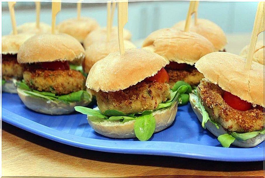 Vegetarian rice burgers