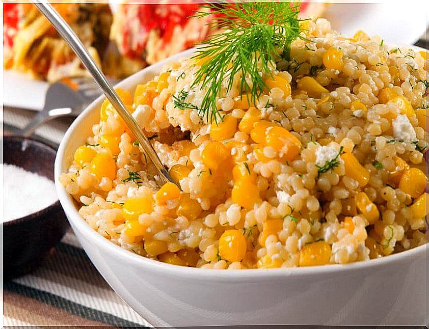 Quinoa and corn salad.