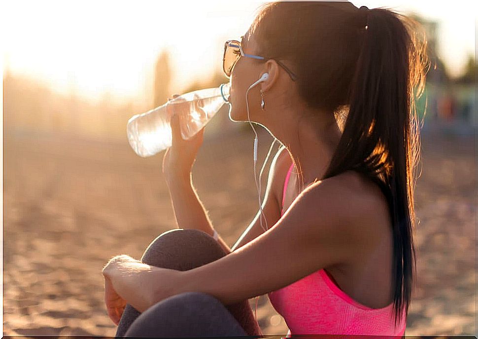 Woman drinking water