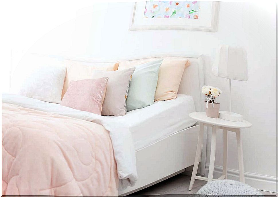 Bedroom in pastel tones