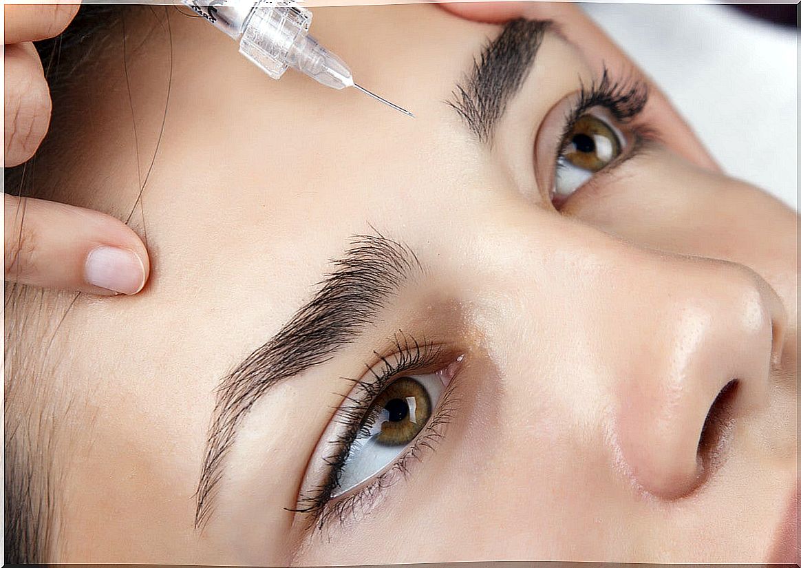 Injectable beauty treatment on the face.